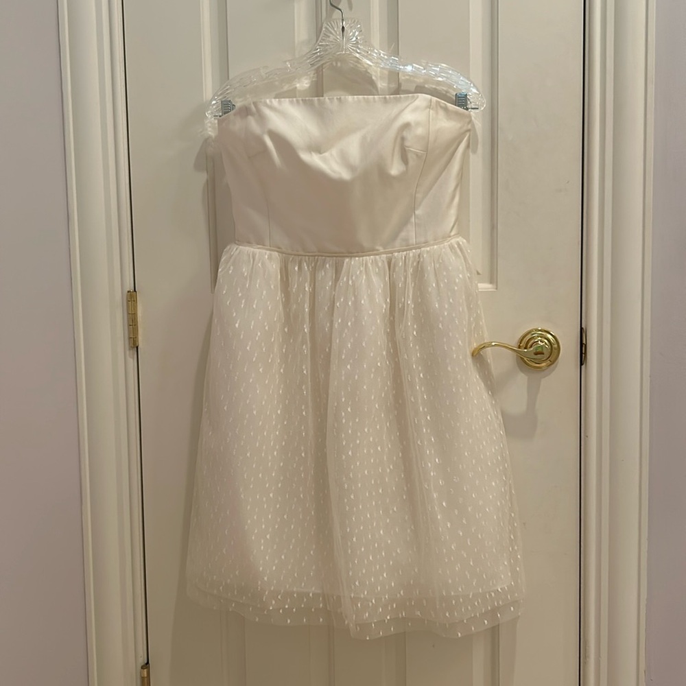 J Crew strapless ivory dress
